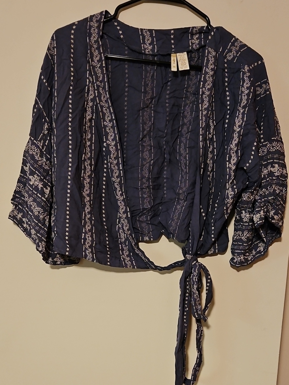 Japna Navy and White Tie-Front Women’s Camisole